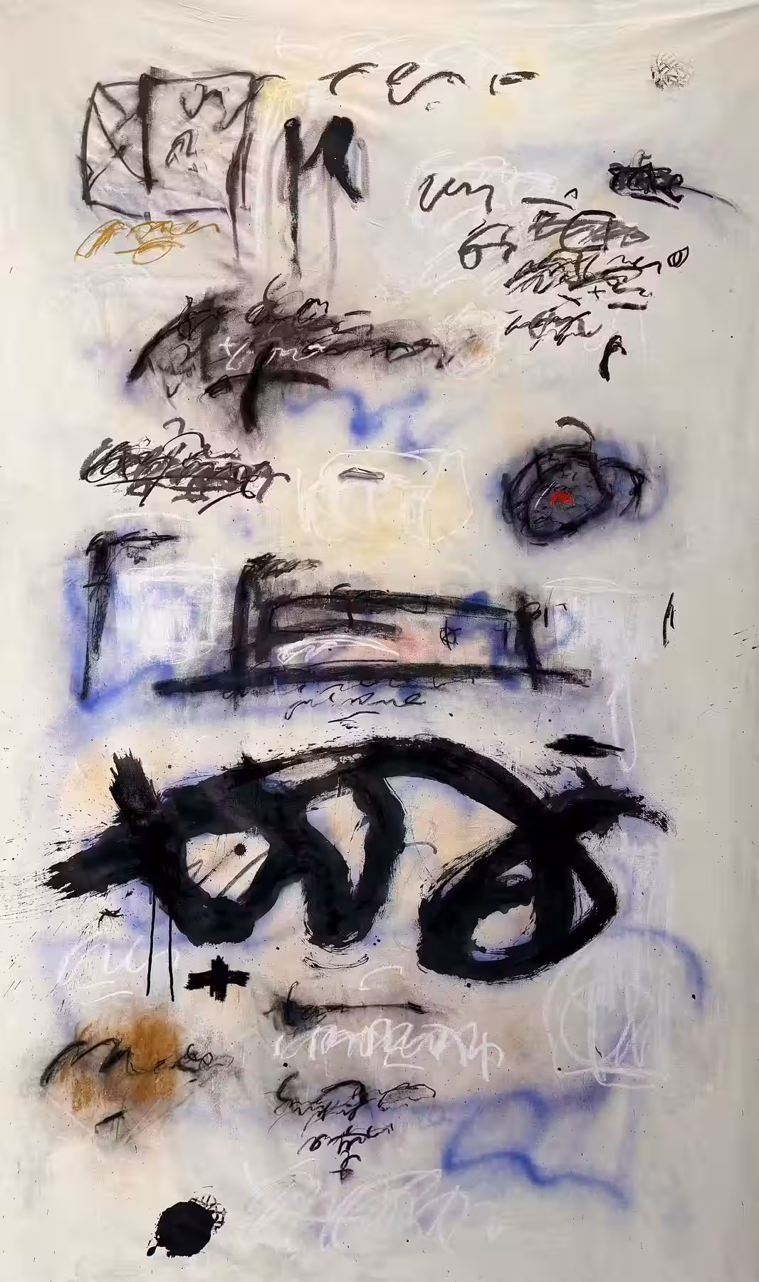 Anima Mundi by Maxim Havlíček — black calligraphic gestures and violet passages on a pale ground